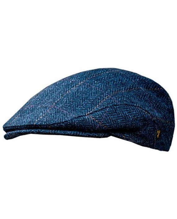 Men's Donegal Tweed Flat Cap - Traditional Style Modern Fashion Item - Blue