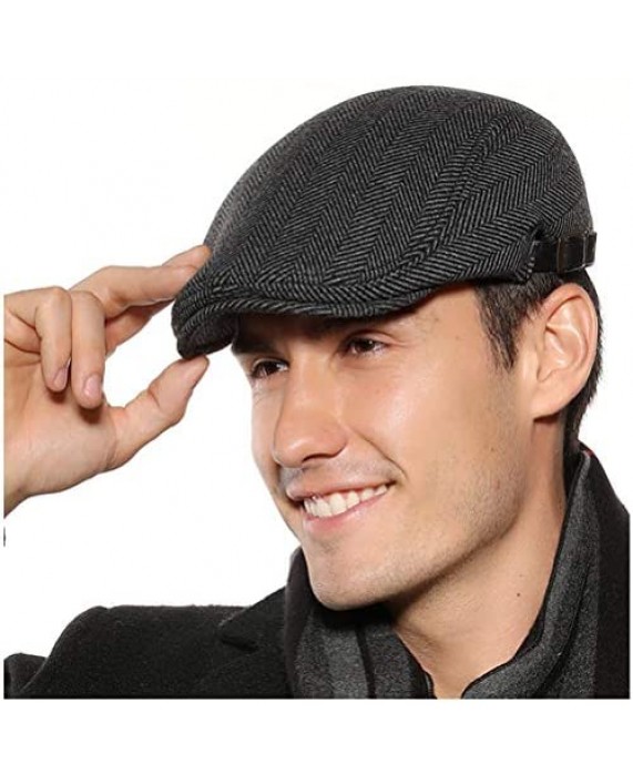 Men's Newsboy Gatsby Hat Wool Blend Flat Ivy Cabbie Driving Cap