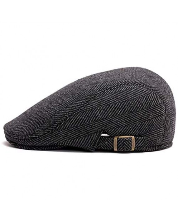 Men's Newsboy Gatsby Hat Wool Blend Flat Ivy Cabbie Driving Cap