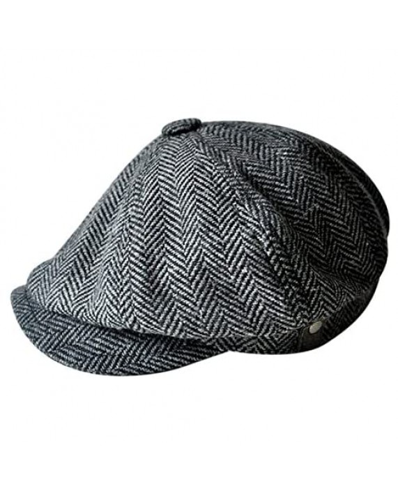 MINAKOLIFE Mens Vintage Style 'Shelby' Cloth Cap Hat Twill Cabbie Hat Newsboy
