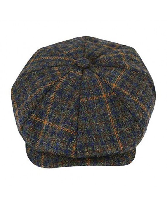MIX BROWN Men's Classic 8 Panel Wool Blend Newsboy Cap Gatsby Hat Vintage Ivy Cap Driving hat