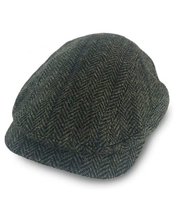 Mucros Weavers Kerry Cap Irish Hat for Men Herringbone Wool Driver Cap