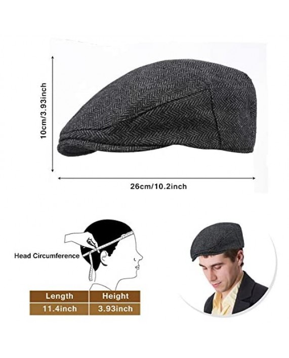 Newsboy Hat Cap for Men Classic Herringbone Newsboy Ivy Hat 1920s Mens Gatsby Costume Accessories