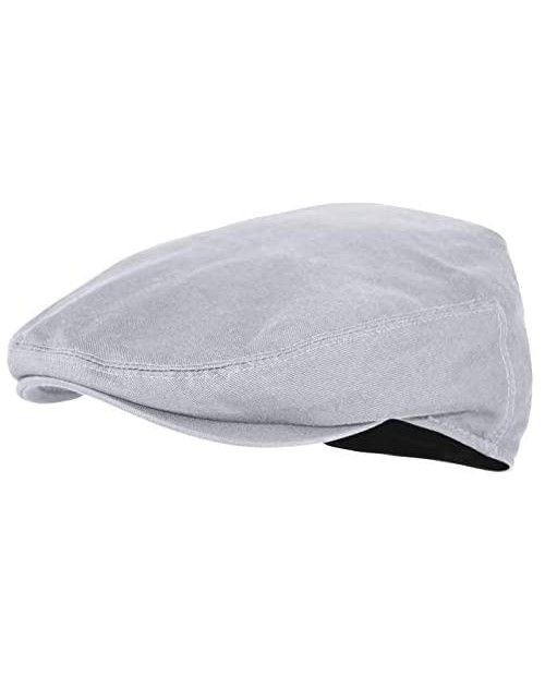 Premium Cotton Newsboy Mens Scally Foldable Solid Color Ivy Flat Cap