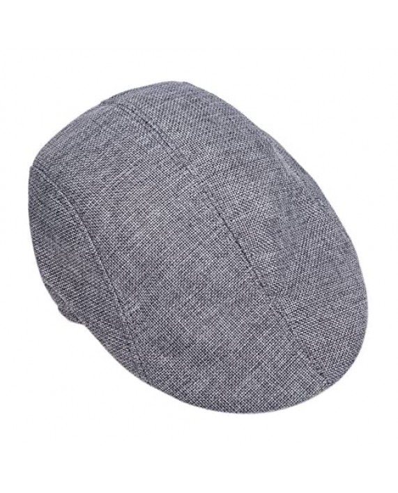Sepia Mens Womens Linen Plain Flat Newsboy Hat Cap