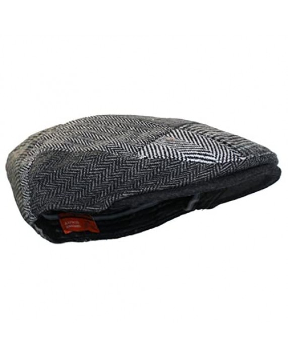 Ted & Jack - Tweed Patchwork Newsboy Driving Cap with Quilted Lining
