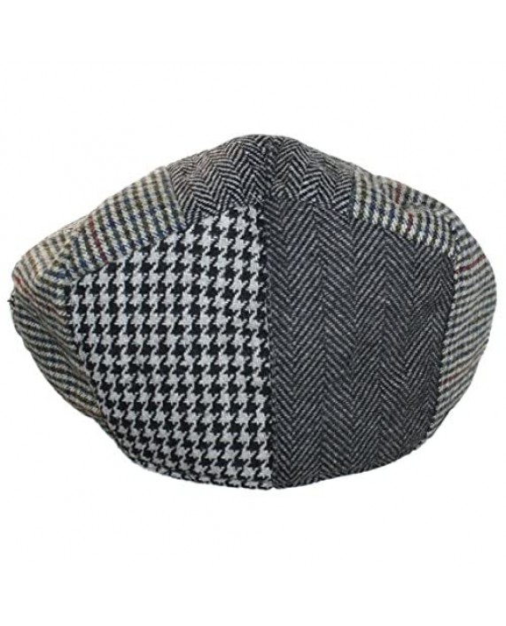 Ted & Jack - Tweed Patchwork Newsboy Driving Cap with Quilted Lining