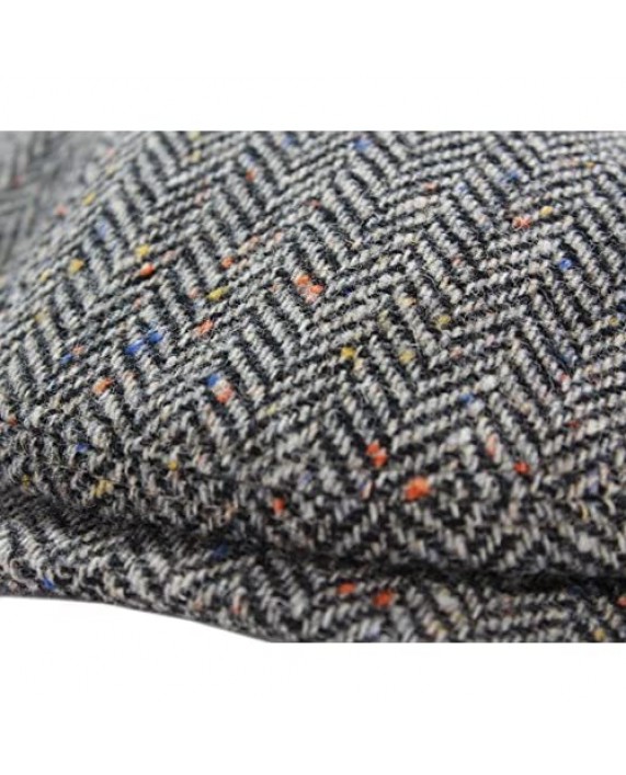 Tweed Cap Grey Herringbone Quilted Lining Irish Made