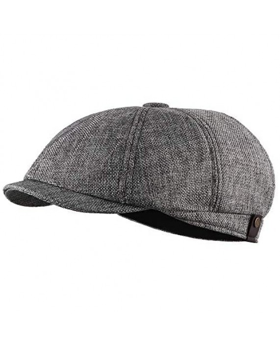 VIJIV Men's Newsboy Caps Classic Cotton Vintage Flat Driving Hat Gatsby Cabbie Cap