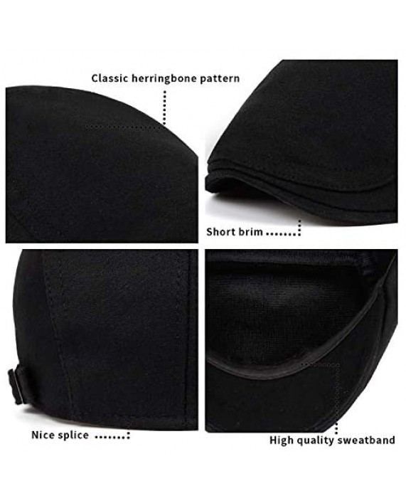 VORON Men Newsboy Caps Cotton Flat Hats Adjustable Autumn Winter Lvy Gatsby Driving Hat