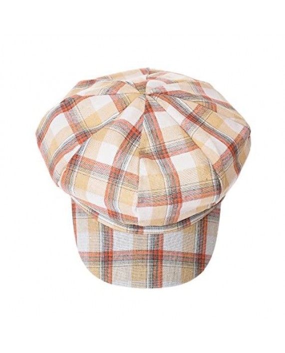 WITHMOONS Newsboy Hat Cotton Beret Cap Bakerboy Visor Peaked Summer Tartan Check Hat SLG1011