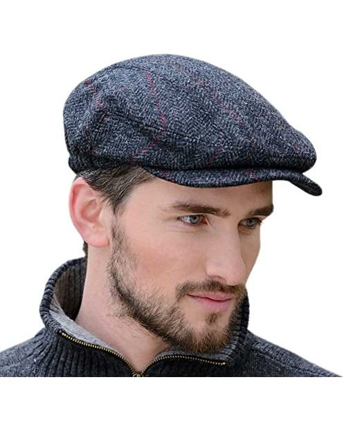 Wool Flat Cap Traditional Style Made in Ireland Gray
