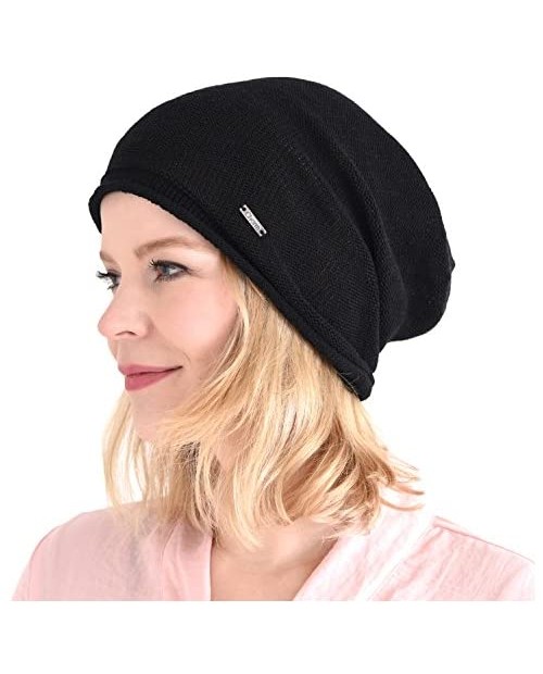 CHARM Silk Beanie Hat for Men and Women - Slouchy Oversized Chemo Hat Sensitive Skin