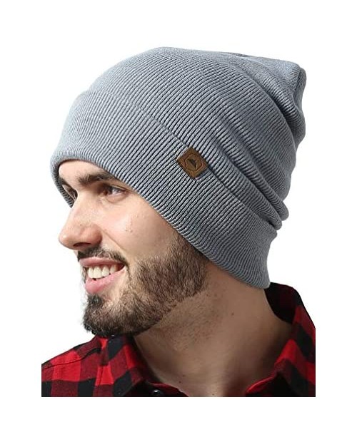 Cuffed Knit Beanie Winter Hats for Men and Women - Warm Soft & Stretchy Daily Ribbed Lightweight Toboggan Cap