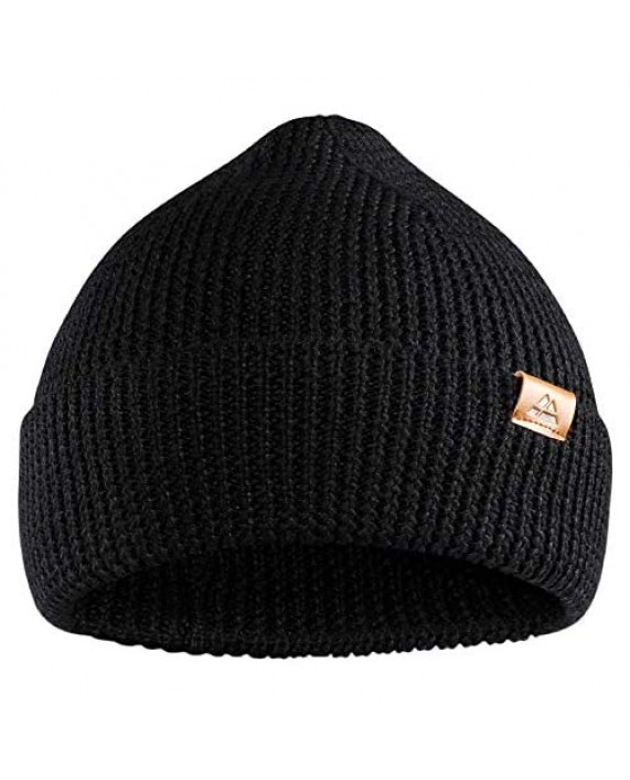 DANISH ENDURANCE Classic Merino Wool Beanie for Men & Women Soft Unisex Cuffed Plain Knit Hat with Recycled Materials