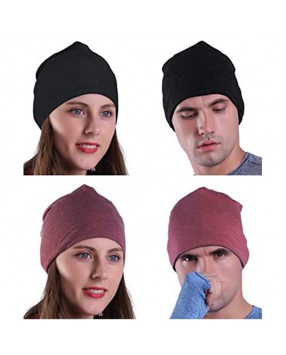 Empirelion 9 Multifunctional Lightweight Beanies Hats 2 Pack Running Skull Cap Helmet Liner Sleep Caps for Men Women