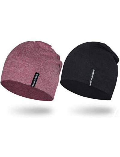 Empirelion 9" Multifunctional Lightweight Beanies Hats 2 Pack Running Skull Cap Helmet Liner Sleep Caps for Men Women