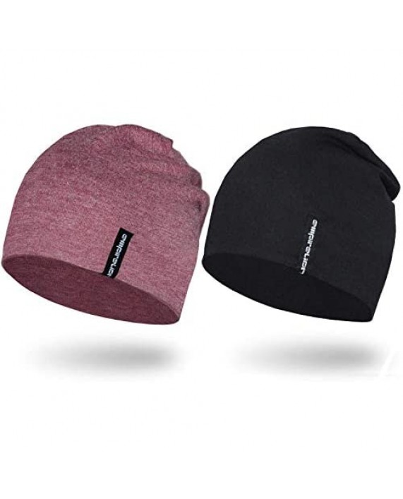 Empirelion 9 Multifunctional Lightweight Beanies Hats 2 Pack Running Skull Cap Helmet Liner Sleep Caps for Men Women
