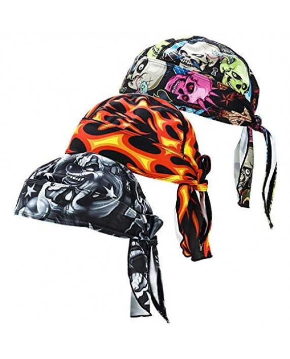 FREEMASTER Bicycle Running mask doo rag Skull Cap Skull hat Pack of 3
