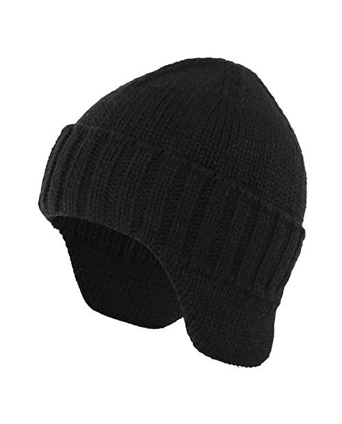 Home Prefer Mens Winter Hat Knit Earflap Hat Stocking Caps with Ears Warm Hat