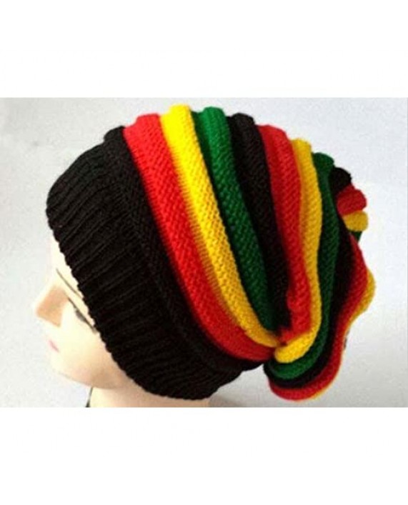 Jamaica Reggae Rasta Stripes Oversized Slouch Warm Beanie Hat