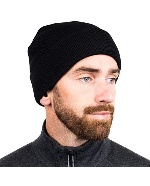 MERIWOOL Unisex Beanie - Merino Wool Ribbed Knit Winter Hat for Men and Women