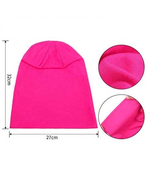 Outus 6 Pieces Thin Knit Slouchy Beanies Cap Chemo Sleep Cap Dwarf Hat for Women Men