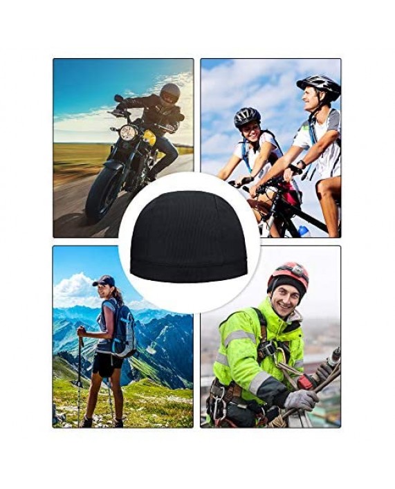 SATINIOR 9 Pieces Helmet Liner Skull Caps Sweat Wicking Cycling Hat Cooling Beanie Hat