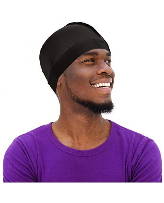 SATINIOR Men's 9 Pieces Silky Wave Caps Elastic Band Wave Caps Silky Wave Hats