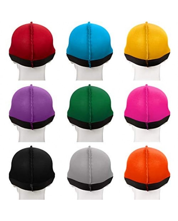 SATINIOR Men's 9 Pieces Silky Wave Caps Elastic Band Wave Caps Silky Wave Hats