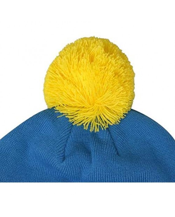 South Park Officially Licensed Eric Cartman Cosplay Knit Pom Beanie Hat - Blue/Yellow