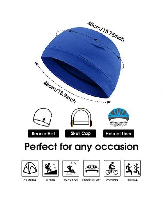 Syhood 6 Pieces Men Skull Caps Beanies Sleep Hats Multifunctional Helmet Liner Cap for Men and Women
