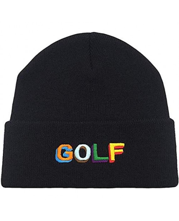 zhangjunlin Golf Skull Cap Knitting Hat Beanie Cap Warm Winter Knit Hat Embroidered Hat