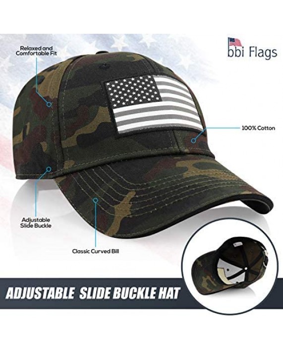 BBI Flags American Flag Hat - Camo Hat for Men and Women -  Easy to Wear Trucker Hat or Tactical Gear Baseball Cap with Adjustable Strap That Securely Fits Any Size - Perfect USA Hat