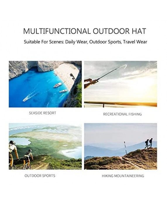 Breathable Men Wide Brim Boonie Hats Outdoor UPF 50+ Sun Protection Outdoor Climbing hat for Travel Fishing