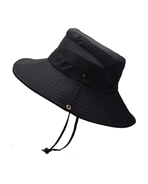 Breathable Men Wide Brim Boonie Hats Outdoor UPF 50+ Sun Protection Outdoor Climbing hat for Travel Fishing