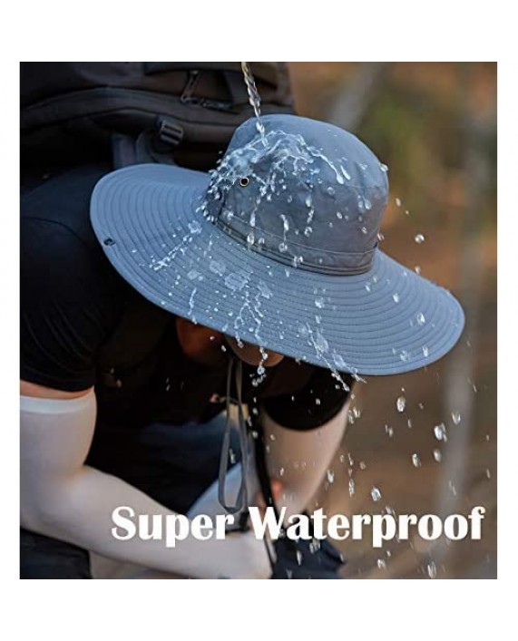 Fynnsure Sun Hats for Men/Women Super Wide Brim Fishing Hat UPF 50+ Waterproof Bucket Hat Sun Protection Boonie Hat