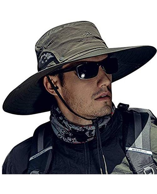 Gedston Wide Brim Sun Hats(UPF 50) + Waterproof Safari Cap for Outdoor Fishing Hiking Camping