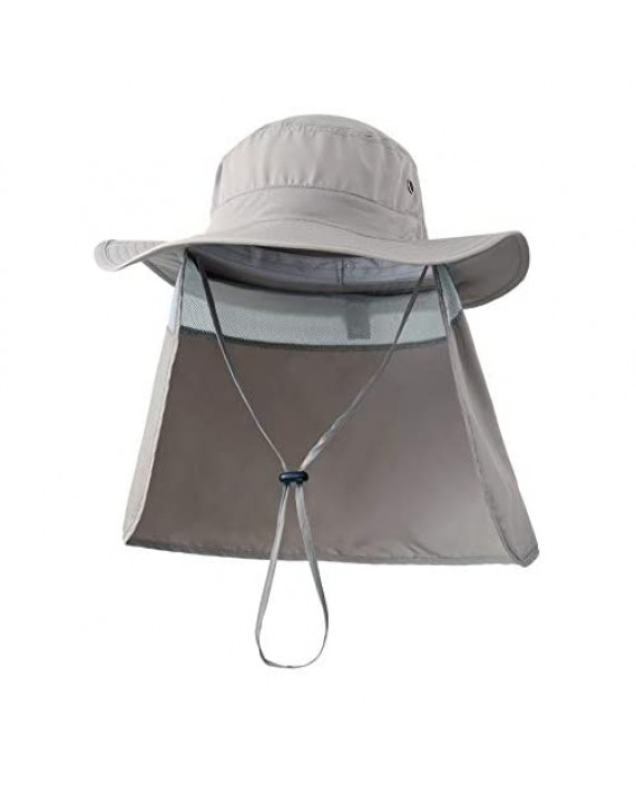 Home Prefer Mens Sun Hat with Neck Flap Quick Dry UV Protection Caps Fishing Hat