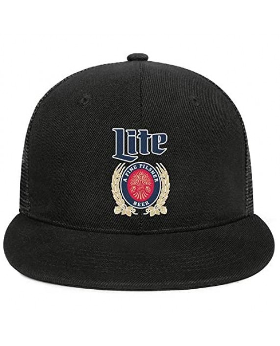 jdadaw Miller-Lite-Logo-Image- Woman Man Adjustable Flat Bill Baseball Caps Sports Caps Trucker Hats