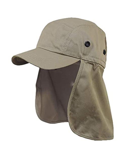 Khaki Brown Cap Sun Protection Foreign Legion Flap Hat