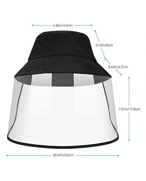 Men Women Baseball/Bucket Caps with Removable Face Shield Adjustable UV Proof Protection Sun Hats for Outdoor