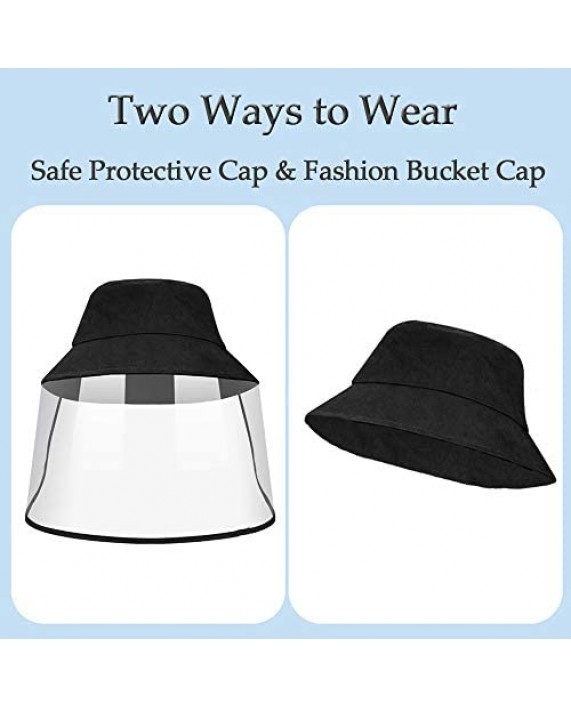 Men Women Baseball/Bucket Caps with Removable Face Shield Adjustable UV Proof Protection Sun Hats for Outdoor