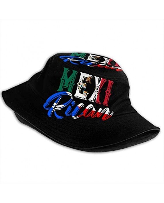 Mexirican Puerto Rican Rico Mexican Mexico Flag Fishing Travel Bucket Hat Fisherman Summer Camp Sun Cap Clothing Dresses Adult Women Men Girls Golf Beach Party Gift