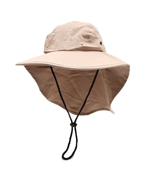 MIRMARU Outdoor Sun Protection Hunting Hiking Fishing Cap Wide Brim hat with Neck Flap
