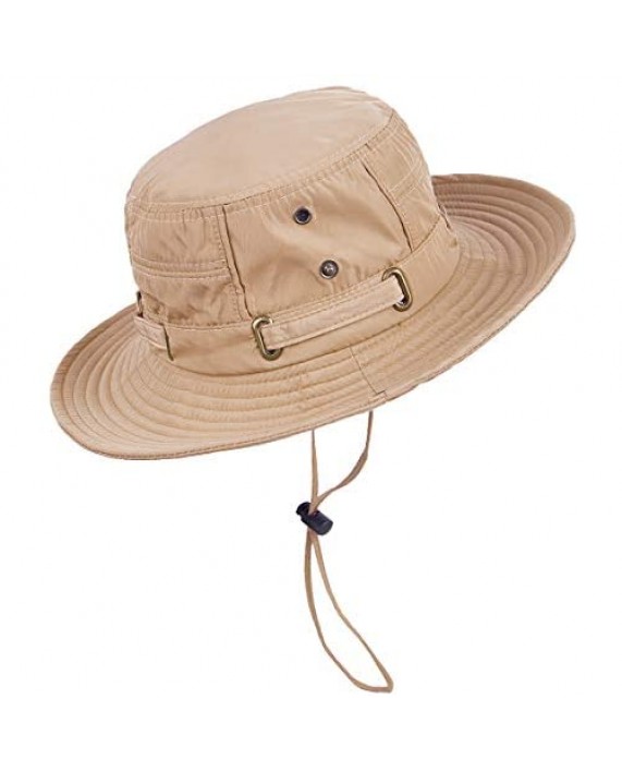moonsix Outdoor Sun Hat for Men Wide Brim Camping Hats UV Protection Fishing Bucket Cap