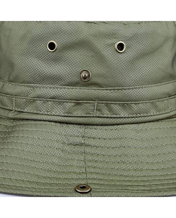 moonsix Outdoor Sun Protection Hat for Men Breathable Bucket Boonie Hats Summer Safari Cap with Adjustable Strap