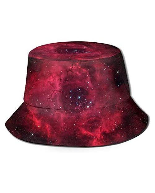 Red Galaxy Outer Space Sfar Fishing Travel Bucket Hat Fisherman Summer Camp Sun Cap Clothing Dresses Adult Women Men Girls Golf Beach Party Gift