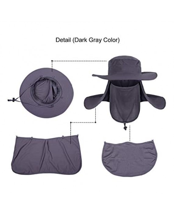 Sun Protection Hat Face Cover Mask Neck Flap UV Unisex Fishing Cap Garden Lawn Field Work Travel Outdoor Sports Hats