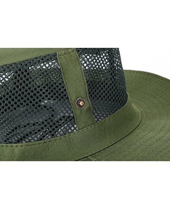 SUNLAND Men's Wide Brim Packable Sun Hat Summer Hat Bucket Safari Cap Perfect for Fishing Gardening Hiking Camping Outdoor